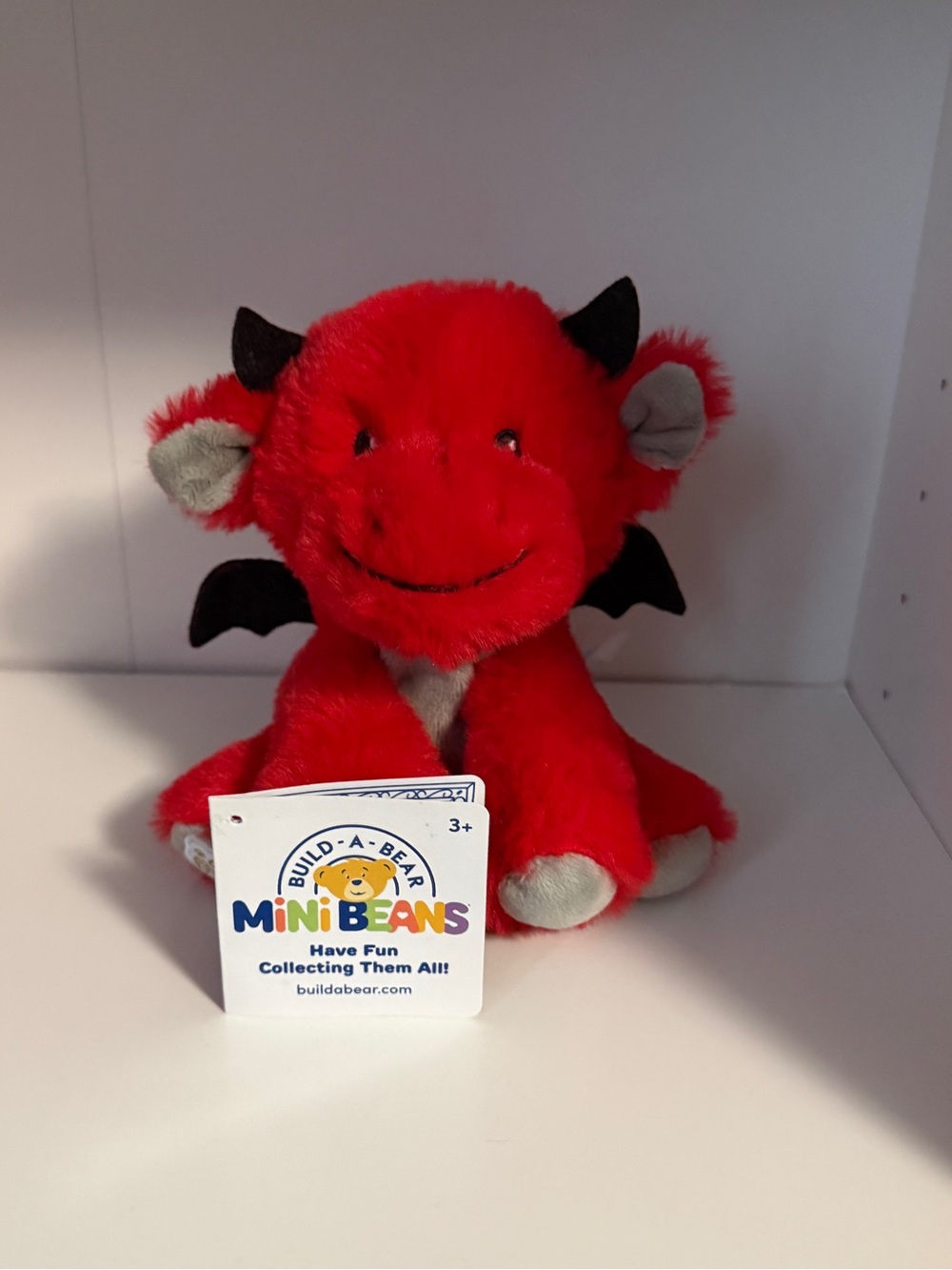 Build A Bear Mini Beans Fiery Dragon Plush Toy